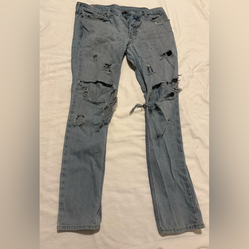 Hollister Light Blue Jeans with Holes